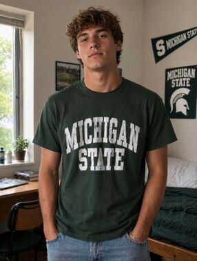 Michigan State Dark Green Crewneck Shirt